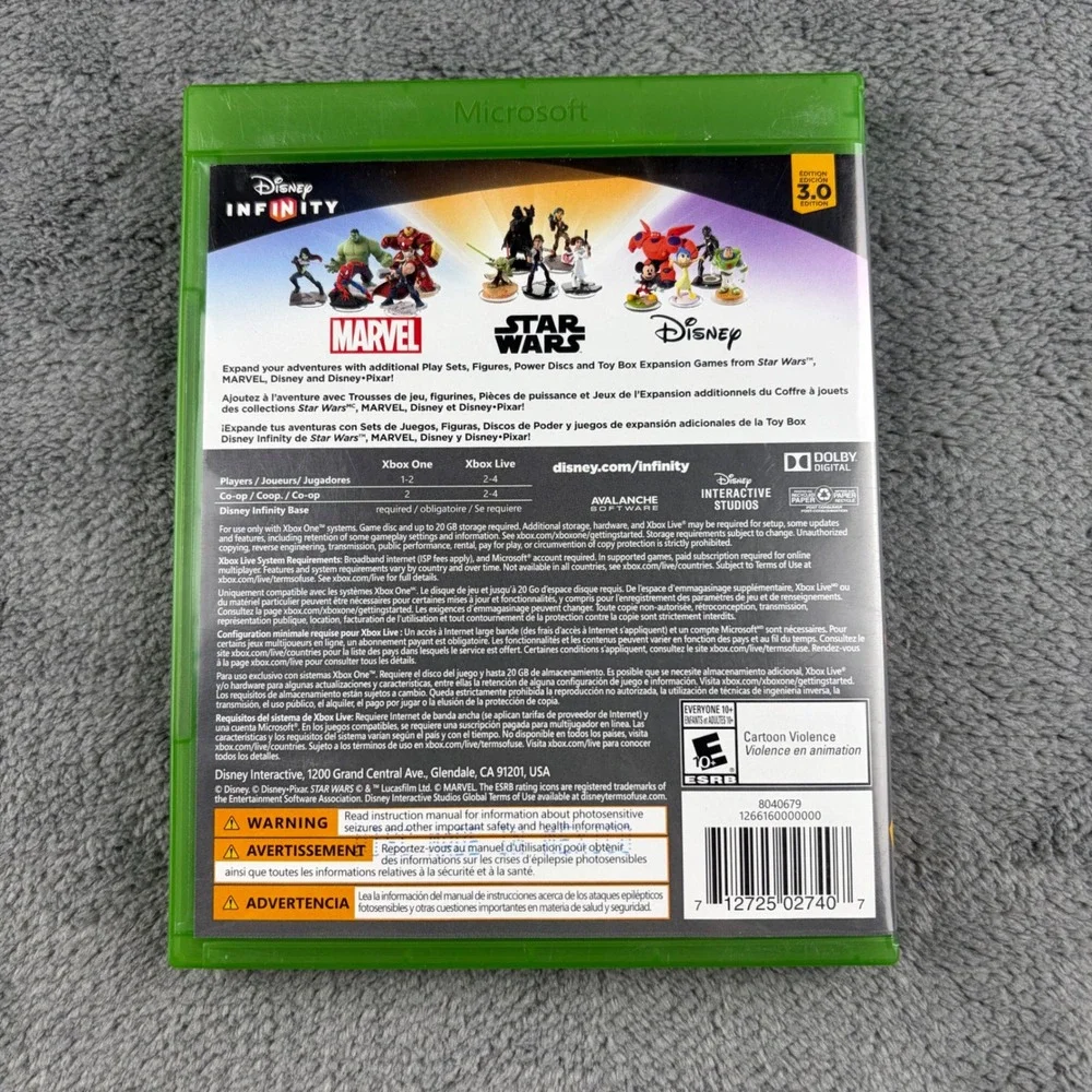Disney Infinity 3.0 Edition Xbox One Game Star Wars Marvel Disney Disc Manual